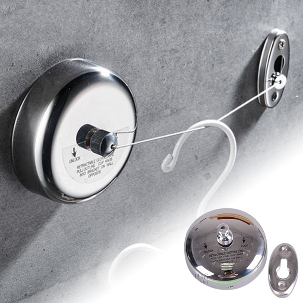 Stainless Steel Retractable Washing Line Indoor Outdoor Laundry Hanger Tumble Dryer Organizer Drying Rack Rope