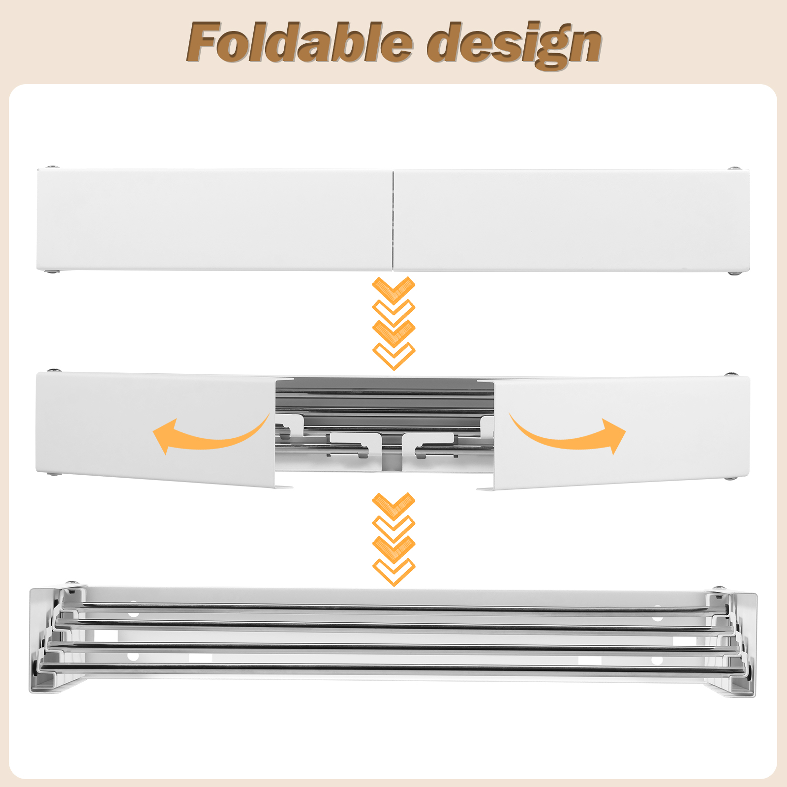 Collapsible Laundry Drying Rack Wall Mounted Clothes Drying Rack Easy to Use No Punching Clothes Drying Rack for Drying Clothes