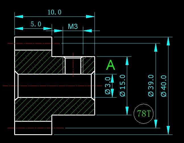 /kunststof tandwielen/pom /0.5m 78t/  getrapte tandwielen/gat 3mm/4mm/5mm/6mm/ vleesmolen onderdelen etc.