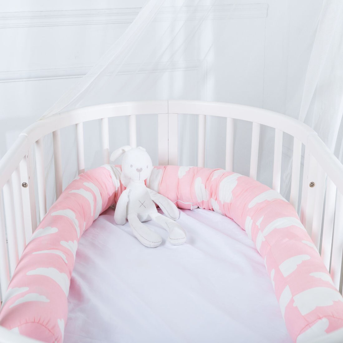 Cama de bebé, parachoques seguro, almohada larga, anticolisión, suave cuna, parachoques de cuna para niños pequeños, cojín para dormir, Protector de cerca de cuna