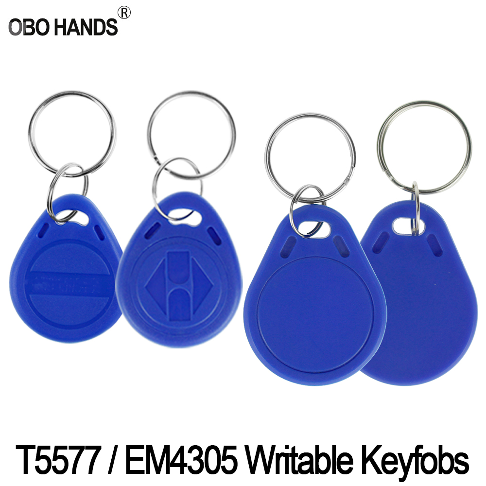 125 KHz RFID Beschrijfbare Keyfobs EM4305/T5577 Lezen en Schrijven Key Card Gekopieerd Toegangscontrole Systeem Metalen Sleutelhangers Kleine blauw Token