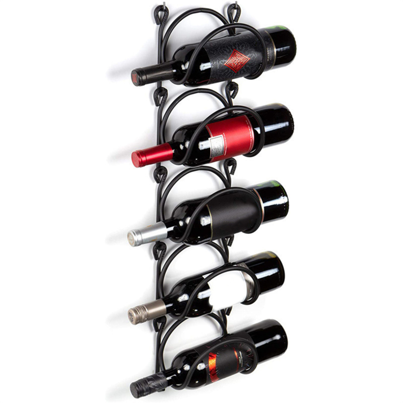 Wine Rack Iron Material Towel Wine Bottle Holder For Wall Wall-Mounted Wine Organizer Shelf Wine Display Shelf Home Organizaer: Dark Khaki