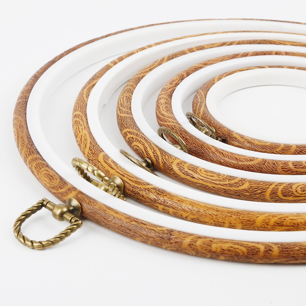 Cadre en bois de bambou pour broderie, cercle rond, boucle pour Machine à point de croix, aiguille à main, bricolage, outils de couture