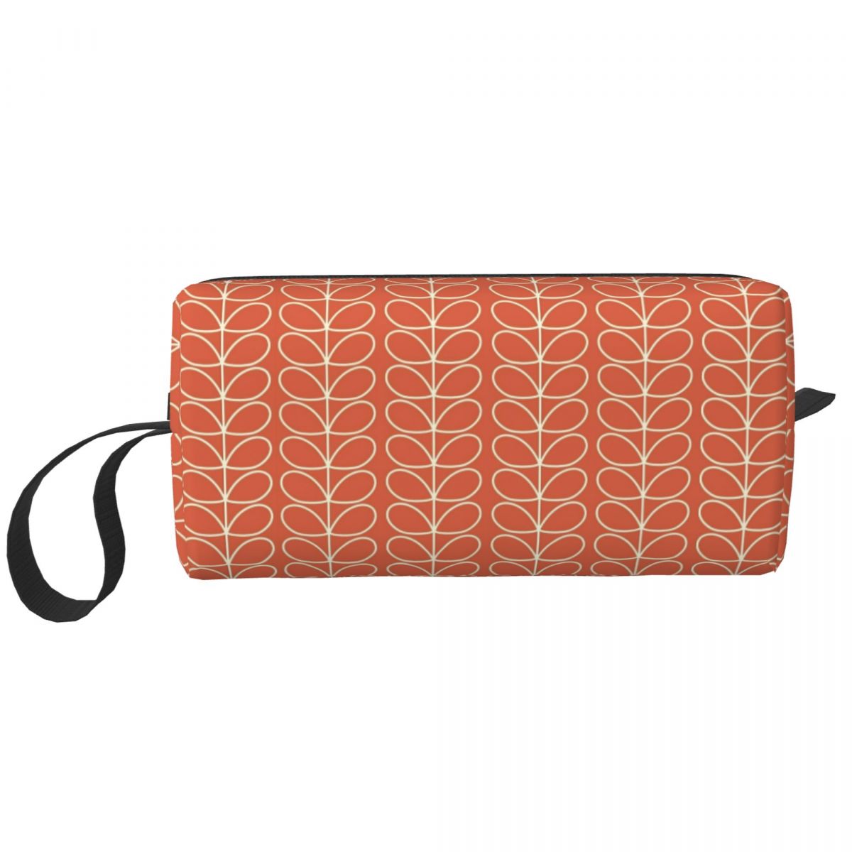Custom Travel Green Girl Toiletry Bag Orla Kiely Makeup Cosmetic Organizer for Women Beauty Storage Bags Dopp Kit Case Box: Orange