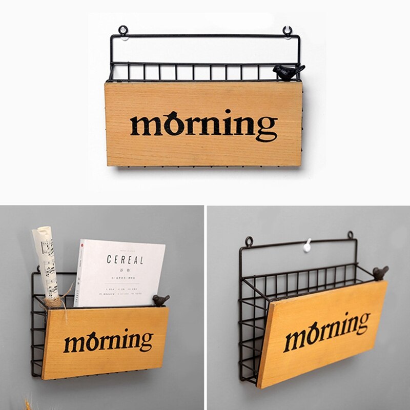Nordic Eenvoudige Muur Opknoping Ijzer Krant Opbergrek Creatieve Vogel Boeken Tijdschrift Houders Decoraties Mode