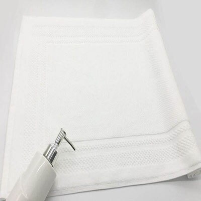Cotton Towel-Shaped Ant-slip Bath Mat Entrance Doormat Machine Washable Toilet Bathtub Floor Mats 45x75cm: white frame