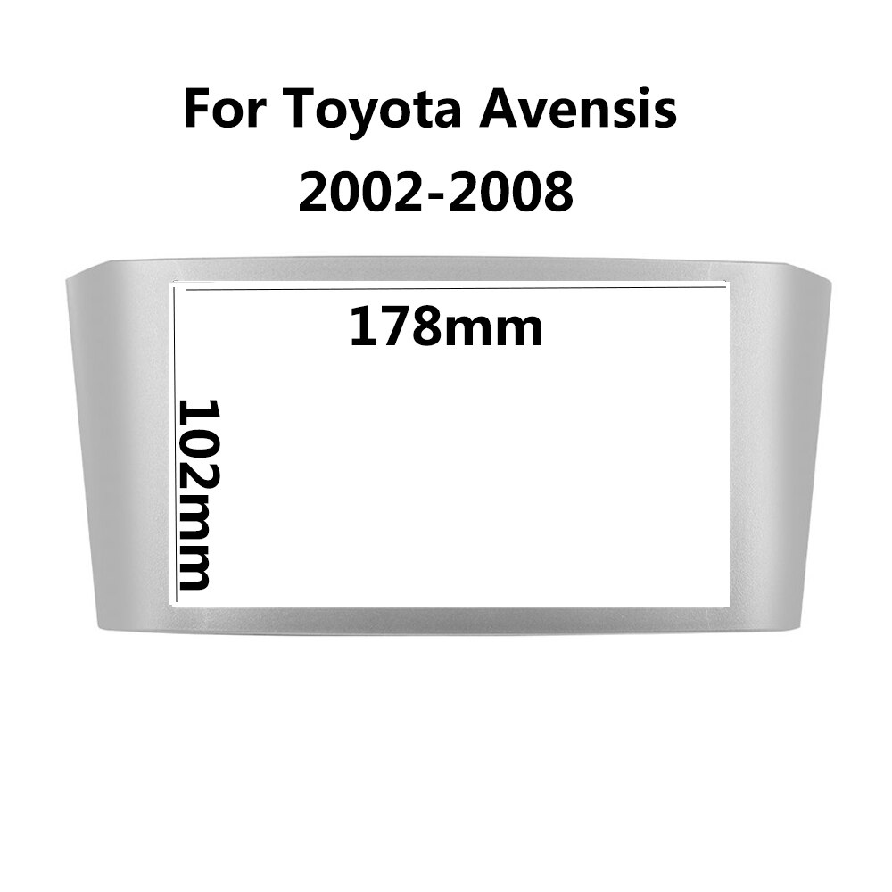 Double 2 Din Car Radio Fascia for TOYOTA Avensis Frame 2002 2007 2006 2005 2004 2003 Black Silver Panel Stereo Audio Frame: Frame-avensis-s