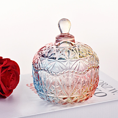 Tarros de cristal de colores exquisitos, tanque de almacenamiento de vidrio transparente multifunción, prácticas latas de aperitivos, decoraciones de escritorio de cocina: 4