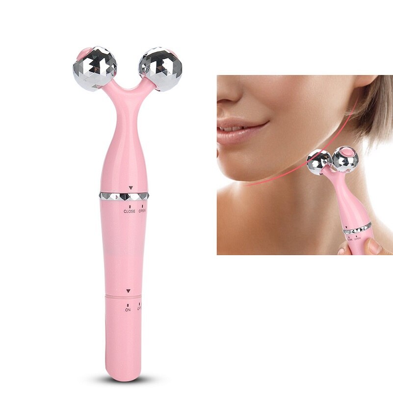 3in1 Gezicht Roller Massager voor Gezicht Lifting Rimpel Verwijderen Body Afslanken Gezicht Massage Instrument Beauty Tool: Pink roller