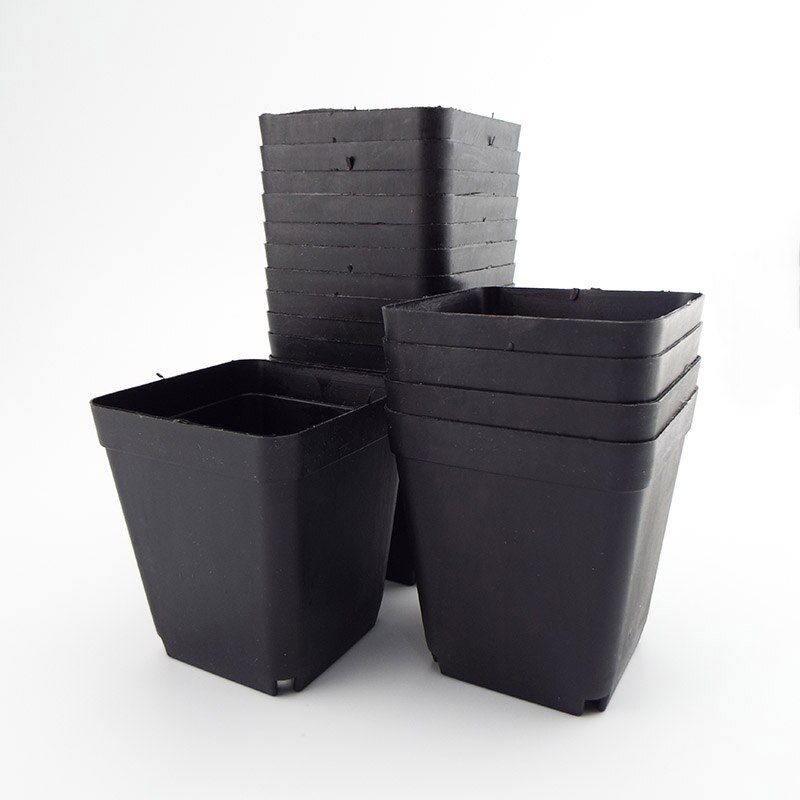 8*7*5 CM Plant Pot Plastic Flower Pots Small Square Pots for Succulent Plants Garden Decor Black