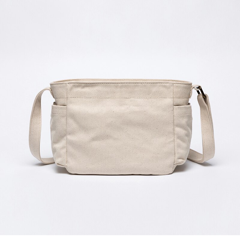 Japanse canvas damestas, messengertas, student ins literaire kleine frisse damestas: Beige