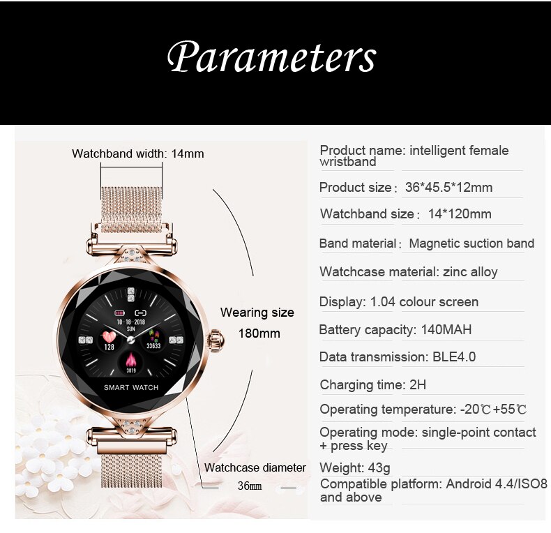 H1 montre intelligente femmes Fitness Bracelet fréquence cardiaque pression artérielle Fitness Tracker Smartwatch dame Bracelet intelligent bande PK AK15