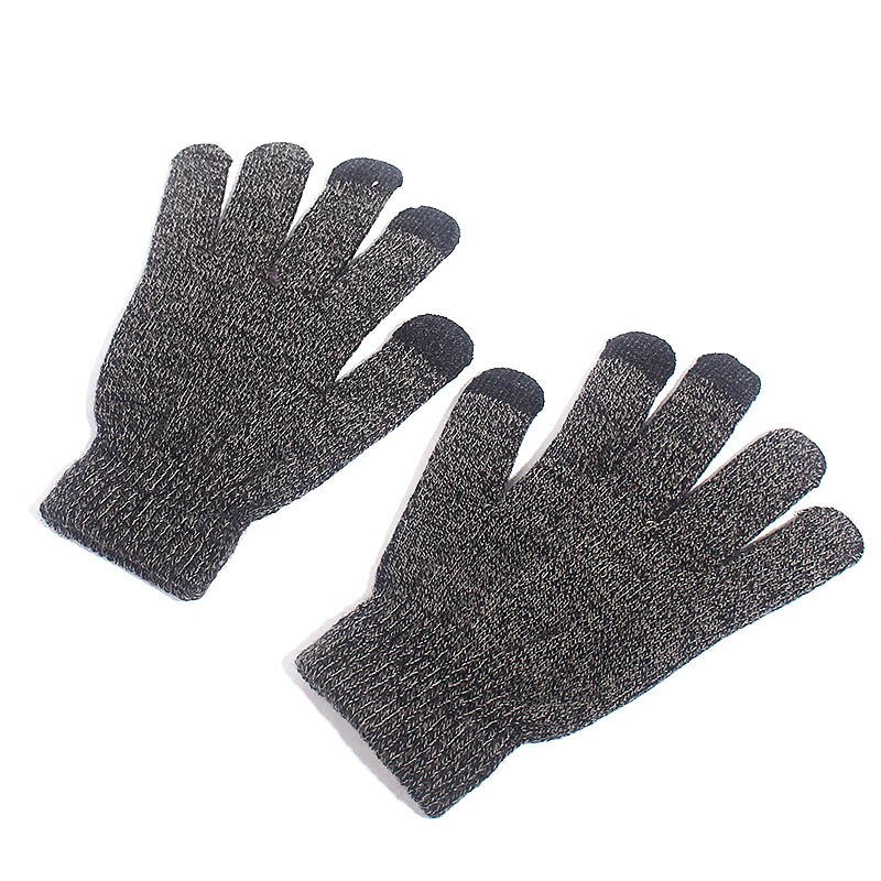 Hats Scarves Gloves Three-Piece Set Men Women Winter Warm Screen Touch Hat Thickscarf Glove Suits Boys Girls Beanies Scarf Set: Gloves E