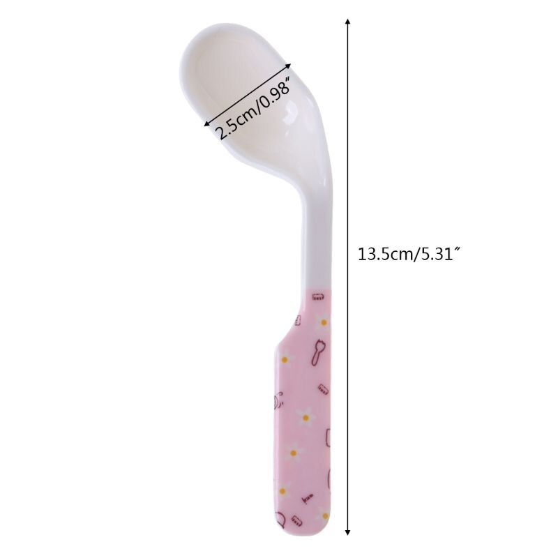 Baby Lepel Voeden Training Kids Baby Peuter Scoop Bestek Servies Voedsel Bocht Hoofd Gebogen Gebruiksvoorwerpen Kinderen Leren