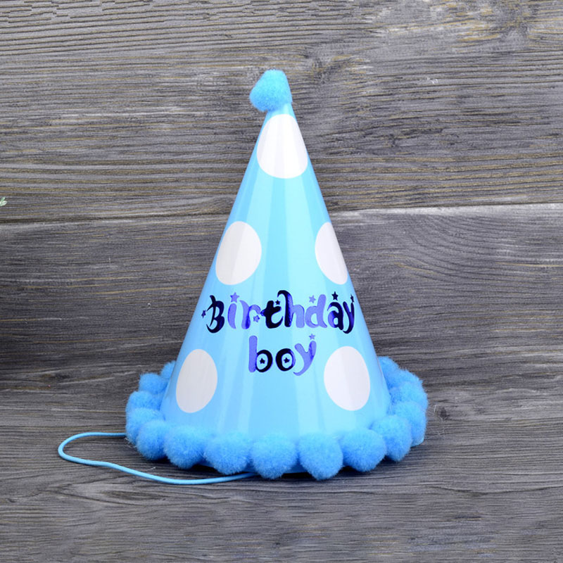 1pc Mini Party Hat Birthday Cap Boy And Girl First Birthday Flash Pointed Hat Party Decoration Blue Birthday Hat: 2
