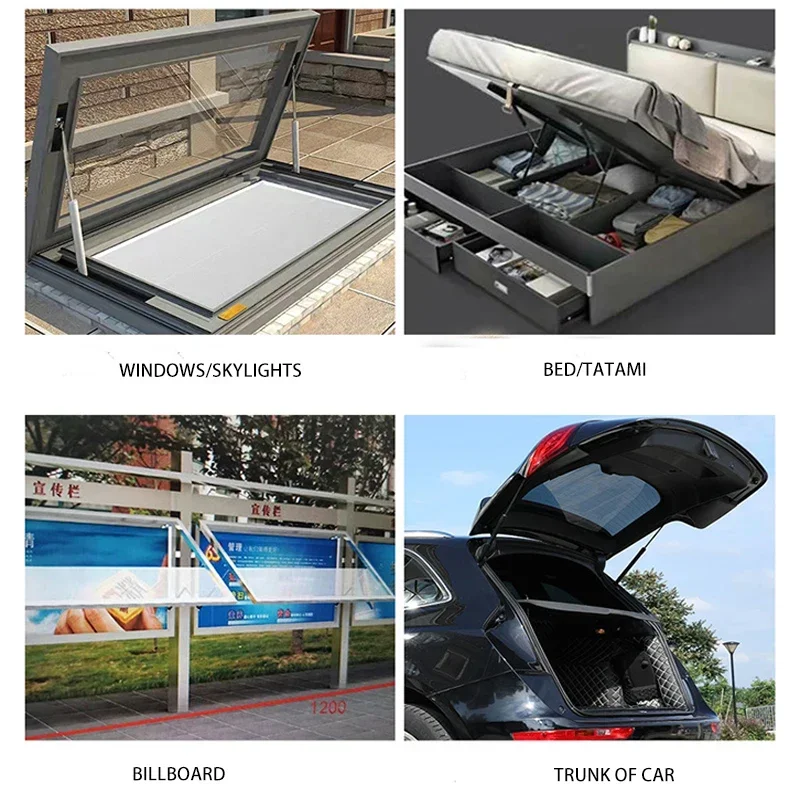 1PC 200N/45LB 8X18 Gas Struts with Steel Eyes Ends Shock Absorbers Gas Spring Lift Supports Cushioned Kitchen Cupboard Hinge