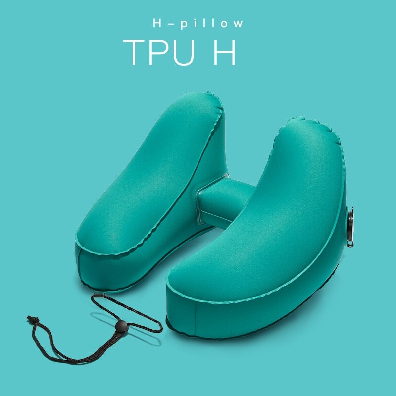 Almohadas inflables para dormir en forma de H, almohada de viaje para cuello, reposacabezas, cojín corporal para coche, avión, oficina, siesta: C2