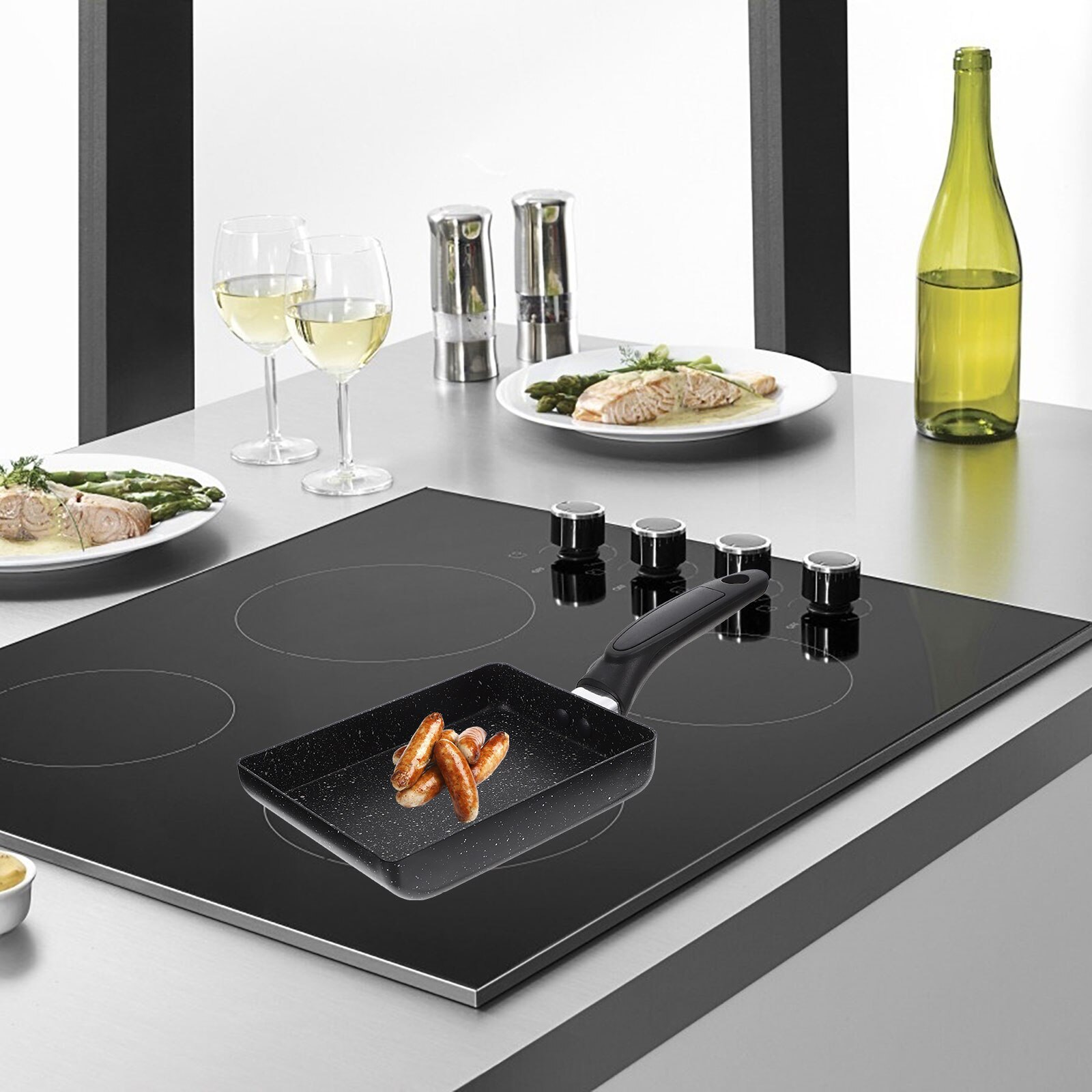 Padella quadrata giapponese padella antiaderente da cucina in stile giapponese Tamagoyaki