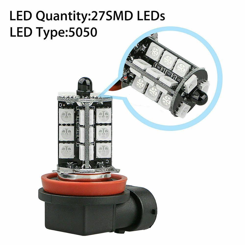 Car Remote Control Lights 5050 27 LED RGB Remote Control Fog Lights Running Colorful Reversing Lights Tail Lights Lights Y0T5