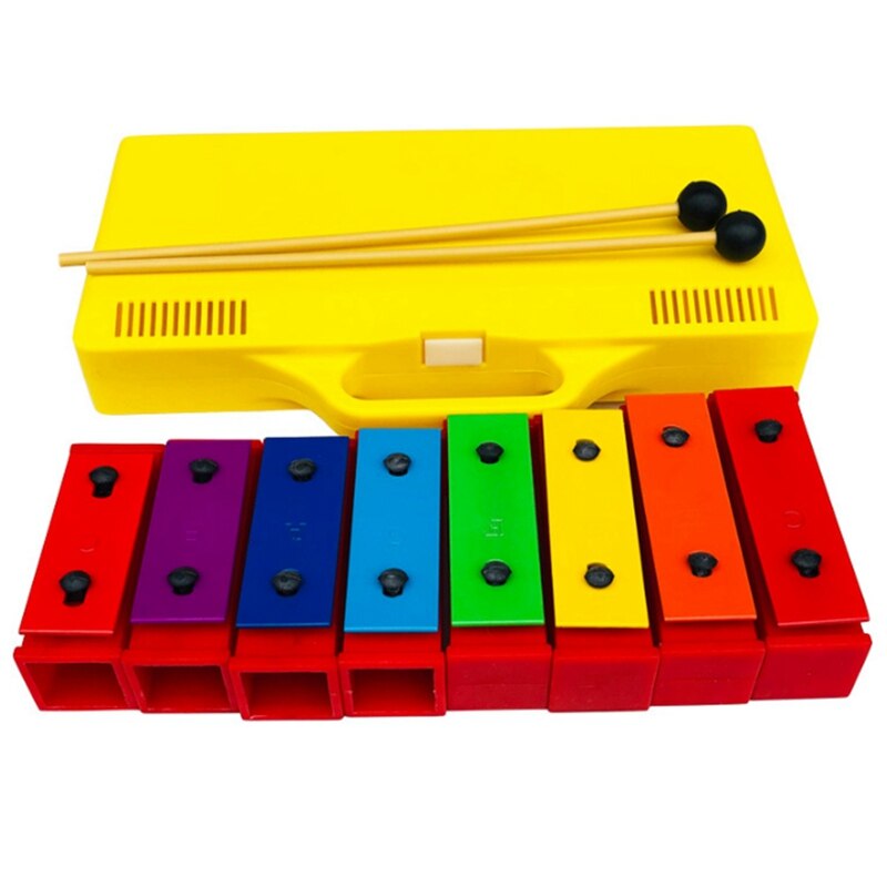 8 Notes Chromatische Xylofoon Glockenspiel Resonator Bells Met Geel Case