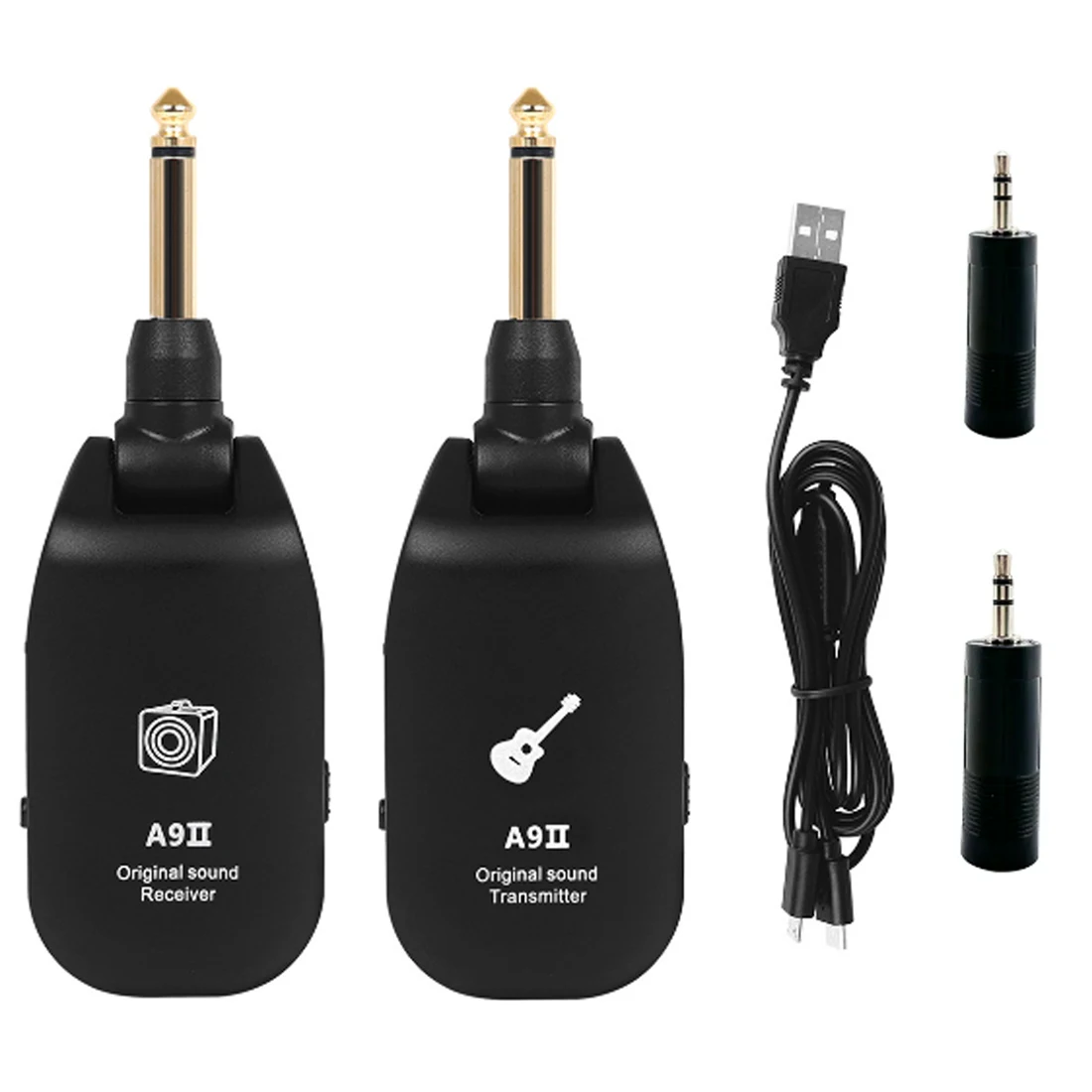 Gitaar 5.8G Audio Digitaal Draadloos Gitaarsysteem Oplaadbare Draadloze Zender Ontvanger Gitaaraccessoires: YELLOW
