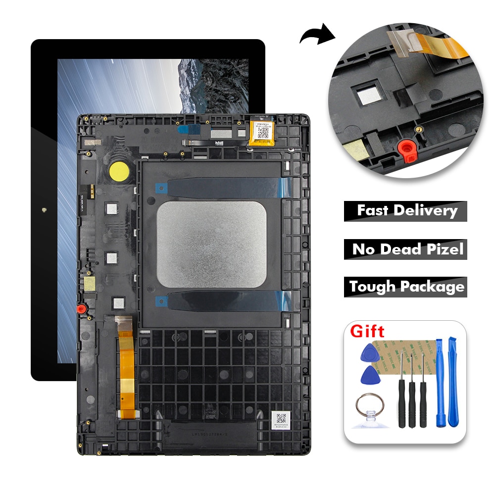 レノボタブ E10 e 10 テラバイト-X104F TB-X104N TB-X104L tb X104 lcd ディスプレイタッチスクリーンデジタイザガラスアセンブリ + フレーム