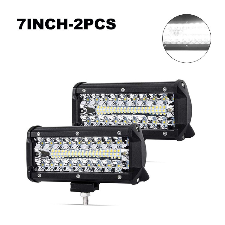 Nlpearl 2x7 "12" 120W 240W LED Bar Licht Bar voor Rijden Offroad Boot Auto tractor Truck ATV Spot Flood Combo LED Verlichting Bar: 2pcs 7 inch