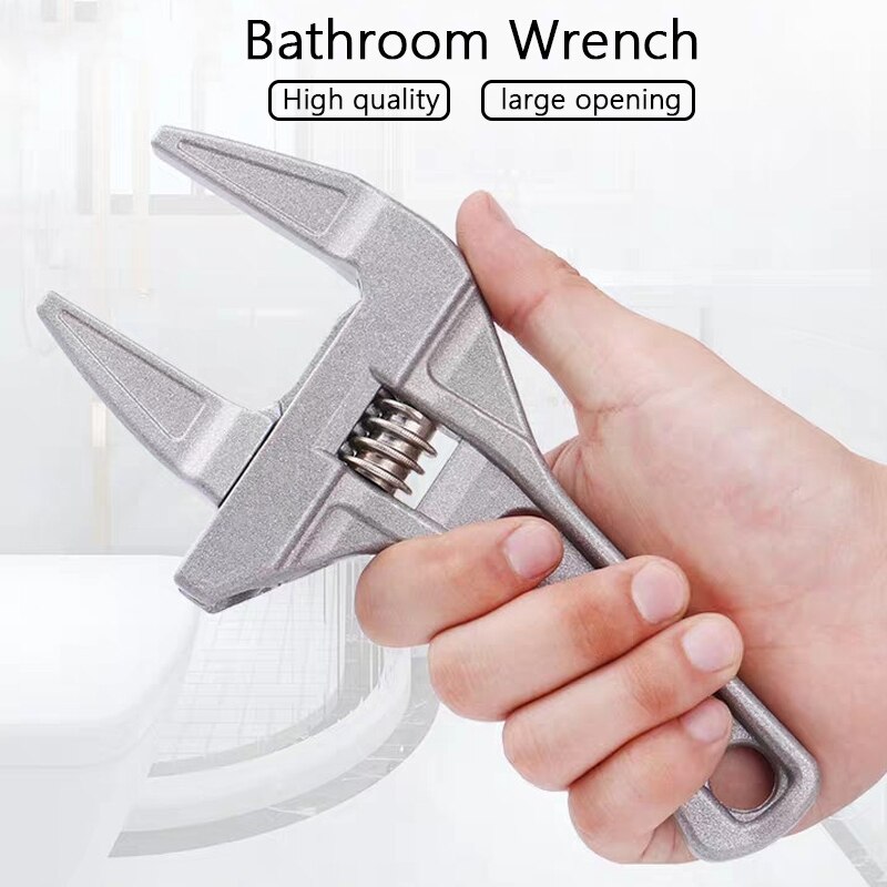 TOOLSAY Bathroom Adjustable Wrench for Tight Spaces Multifunction Spanner for Plumbing Task Pipe Tube Nut Toilet Sink Pool