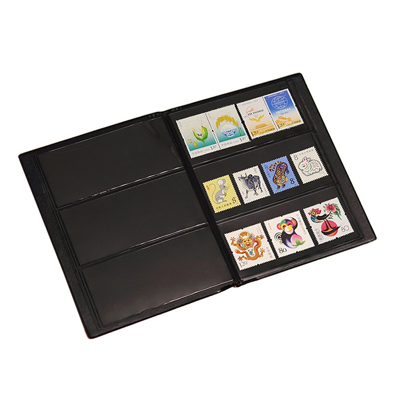 Libro de álbum de colección de sellos postales, bolsa de almacenamiento de colección de sellos de doble cara, folleto de colección de sellos vacíos, 20 hojas