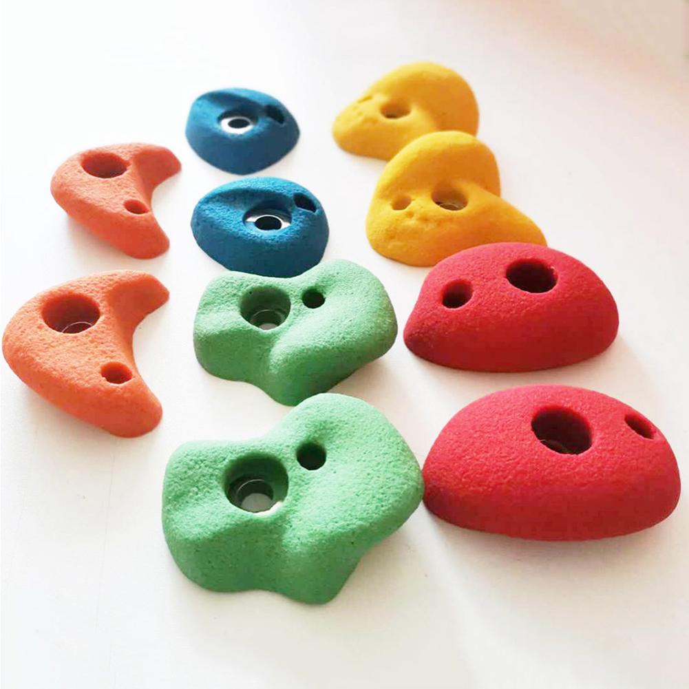 Rock Climbing Block Set Durable Various Shapes Resin Rock Climbing Suit 10 Pieces For School Wall Amusement Park