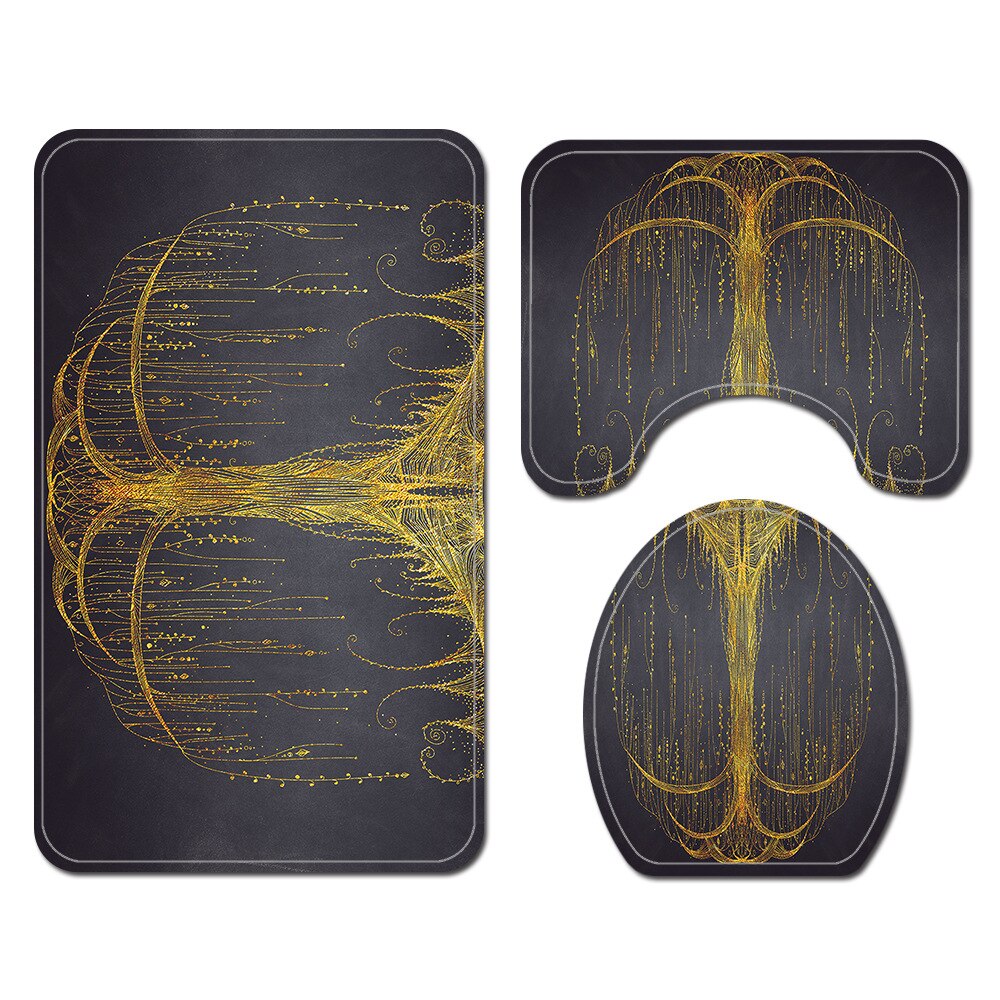 Moderne Stijl Badmat En Douchegordijn Set Water Absorberende Badmat Thuis Decoratie Douche Vloermat Wc Tapijt: Bath Mat-852