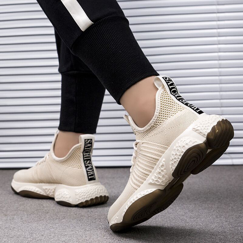 Zomer heren zwarte vulkanische schoenen lichtgewicht ademende platte schoenen heren mesh schoenen loafers casual schoenen heren ademende sneakers
