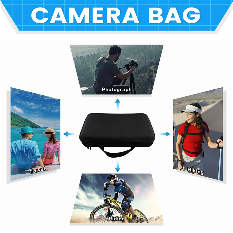 FULL-For Gopro Case Accessory Anti-Shock Storage Bag Action Camera Portable Accessories Storage Bag: Default Title