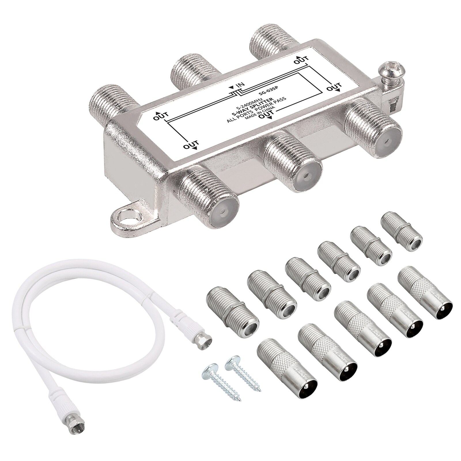 Linkfor 5-2400Mhz 5 Manier Coax Kabel Splitter Geschikt Voor Splitting Antenne Kabel Tv Voor Telewest ntl