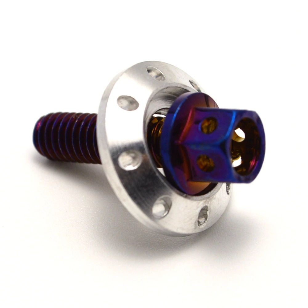 Tornillo de guardabarros modificado para coche eléctrico de motocicleta, horquilla plana, tornillo de color de acero inoxidable, almohadilla de tapa de brida hexagonal exterior M6: Rojo