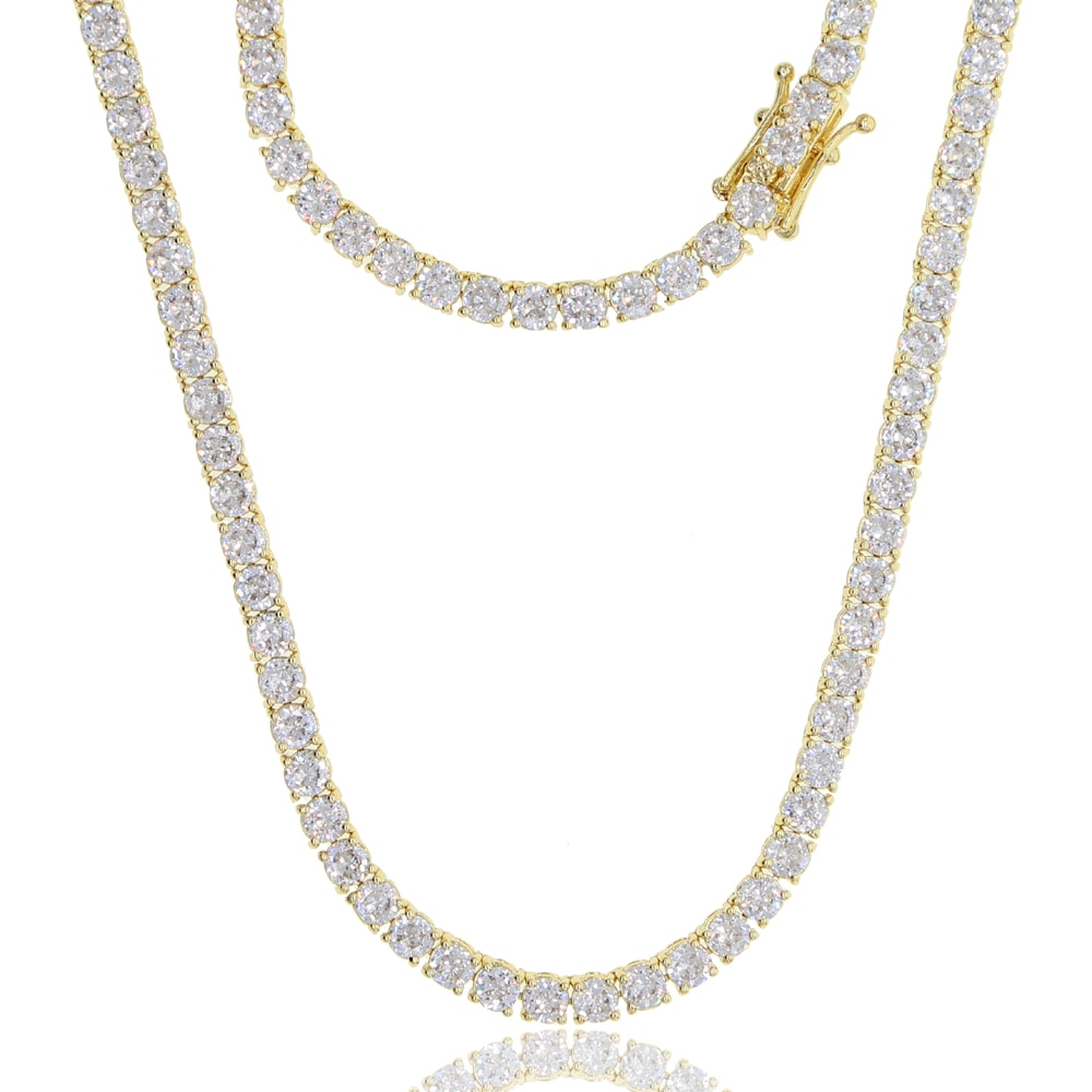 Corrente zircônia cúbica 4mm, gargantilha adorável colares gelado fora hip hop mulheres jóias bling 5a cz pedra colar de tênis,