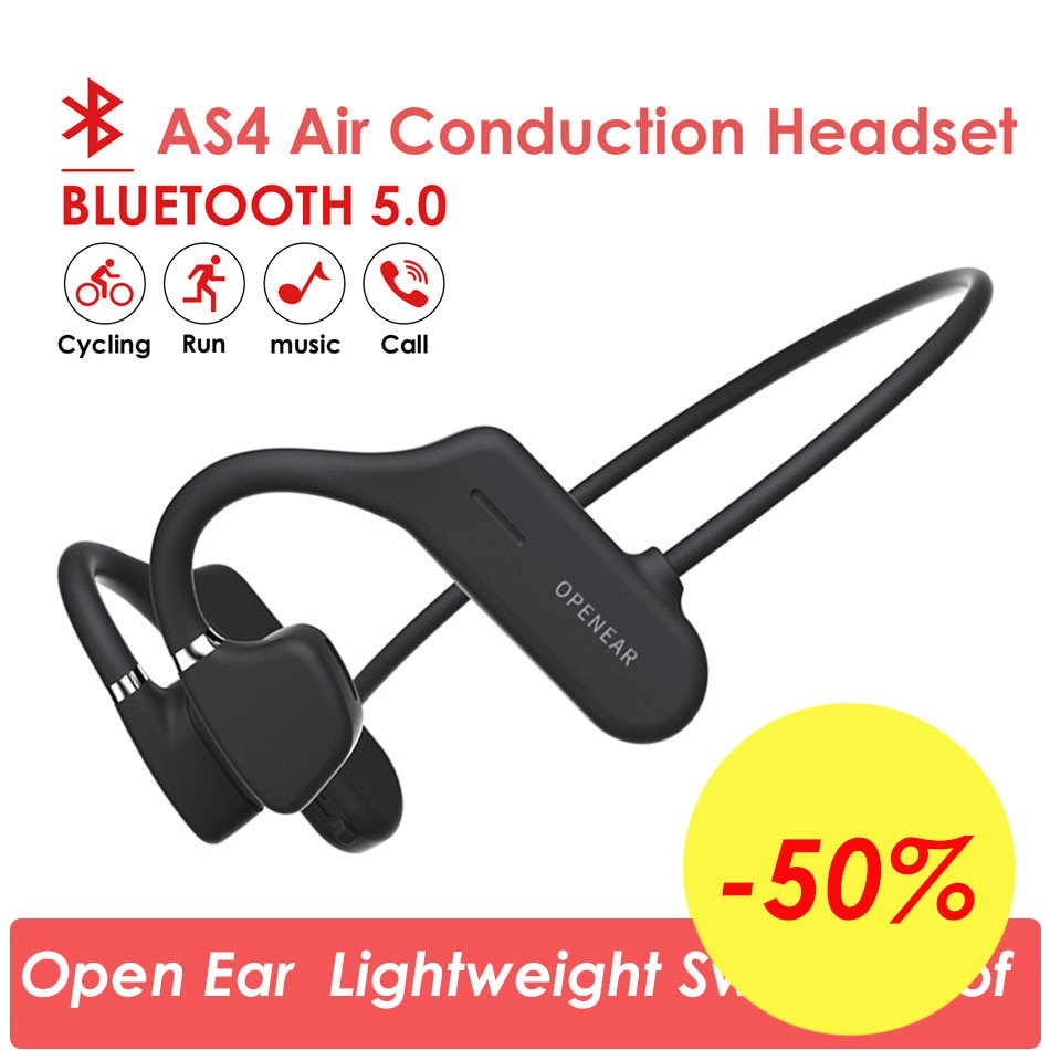 AS4 Luchtgeleiding Hoofdtelefoon Ultra Light Bluetooth 5.0 Draadloze Headset Open Oor Headset IPX5 Transpiratie Sport Koptelefoon