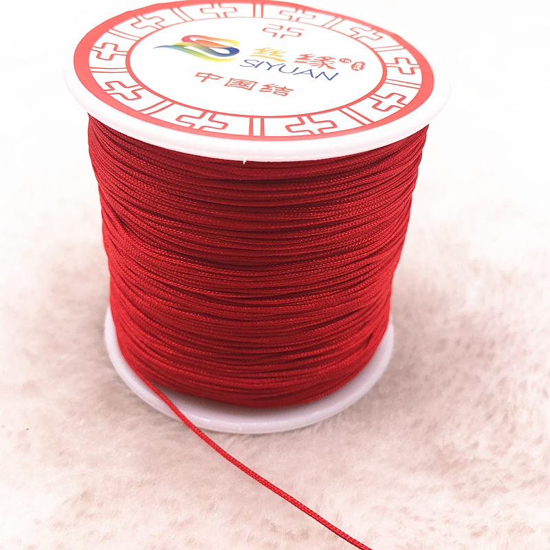100M/Roll 0.8mm Red Nylon Cord Thread Chinese Knot Macrame Cord Bracelet Braided String DIY Tassels Beading Thread: Default Title