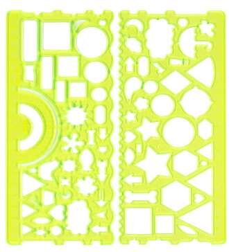 2pcs Student with ruler ruler primary school pupils draw multi-function protractor painting hollow curve wave ruler drawing 20cm: NO2