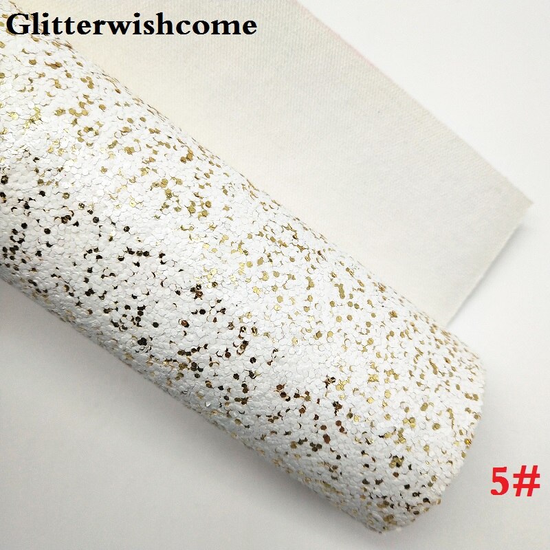 Glitterwishcome 21 x 29cm a4 størrelse vinyl til buer hvid glitter læder, flad tykt glitter læder stof vinyl til buer , gm100: 5