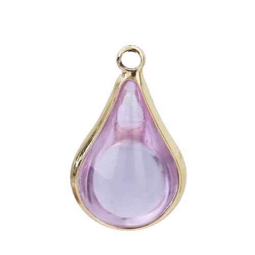 DoreenBeads Copper &amp; Glass Pendant Gold Peacock Blue Colorful Charms 18mm x10mm( 6/8&quot; x 3/8&quot;) - 17mm x10mm, 5 PcS: 7