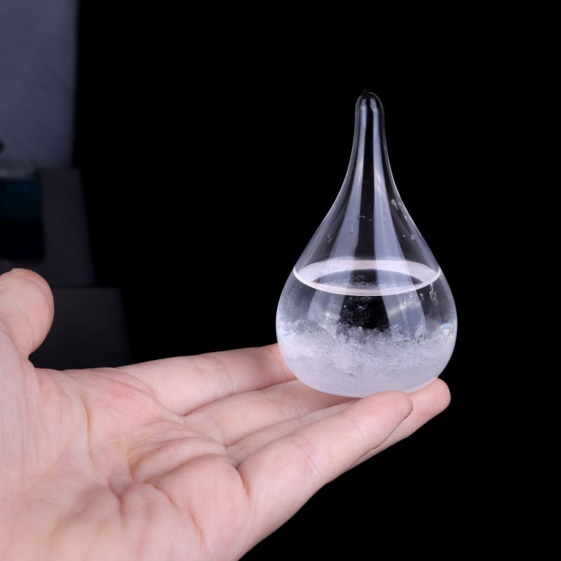 Transparent dropp stormglas vatten droppe väder storm prognos prediktor monitor flaska