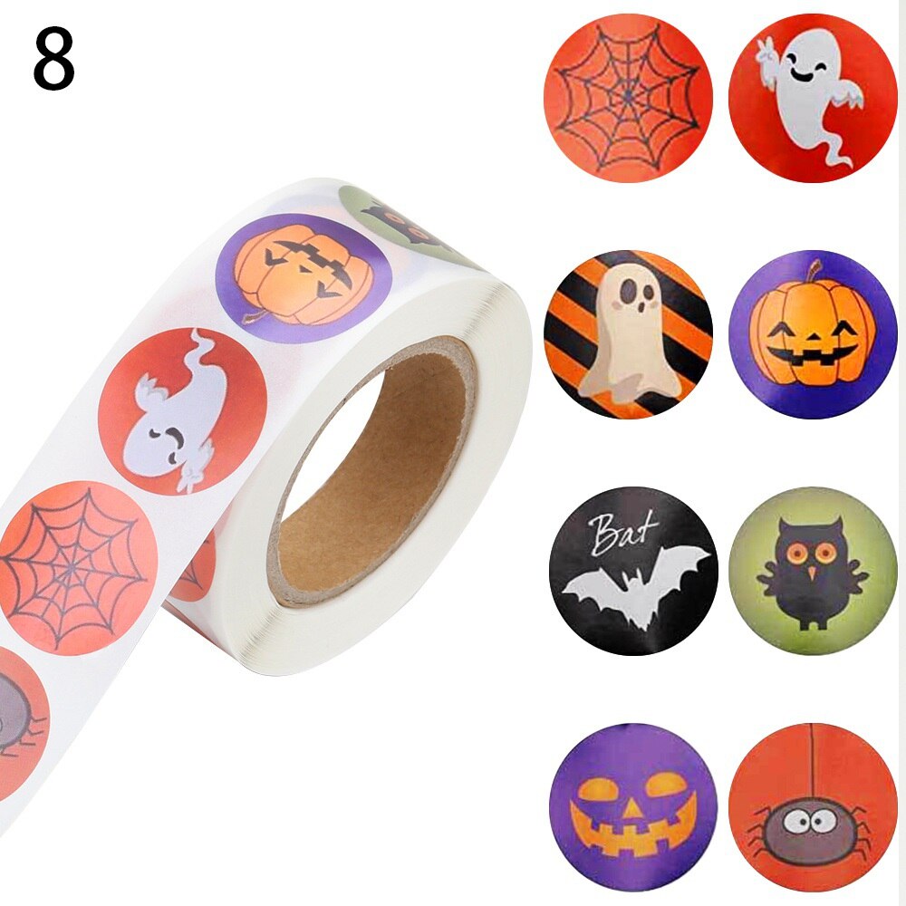 500 stuks halloween ronde stickers zelfklevende etiketten papieren snoepzakken stickers verpakking seal verpakking knutselen: 8