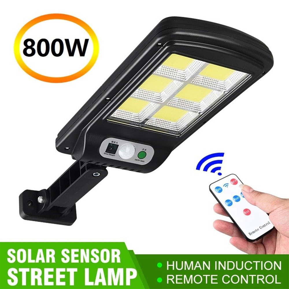 Solar Sensor Lamp Street Lights 128 LED COB Wall Powered Rechargeable Waterproof Wireless Remote Control Solar LED Light Outdoor