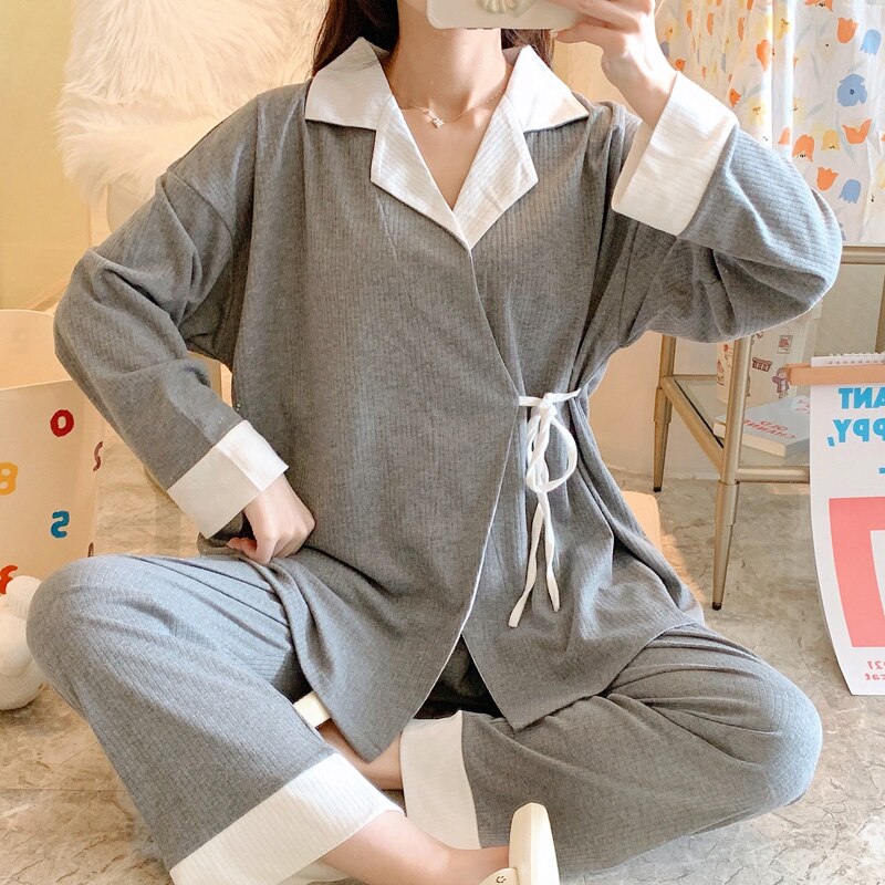 65% baumwolle Mutterschaft Pflege Nachtwäsche setzt Frühling Herbst verlieren Pyjama Anzüge Kleidung für Schwangere Frauen Schwangerschaft Hause Schlafen