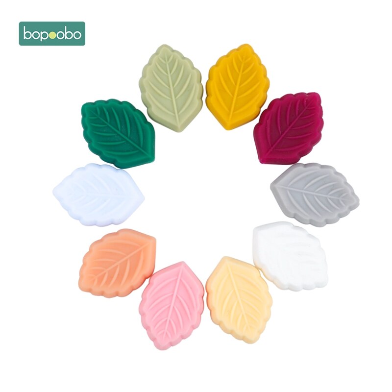 Bopoobo 5pc Silikon Perlen Blatt sehr klein Stange BPA FREI Silikon Beißringe Baby Spielzeug Silizium Perlen DIY Baby Zahnen Silikon nagetier