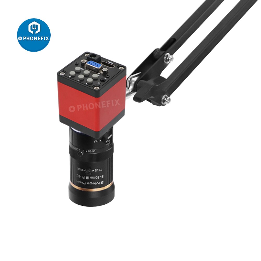 4K Hdmi Industriële Video Microscoop Camera Verstelbare Beugel 6-60Mm 8-50Mm Cs C-mount Lens Set Voor Mobiele Telefoon Tablet Reparatie
