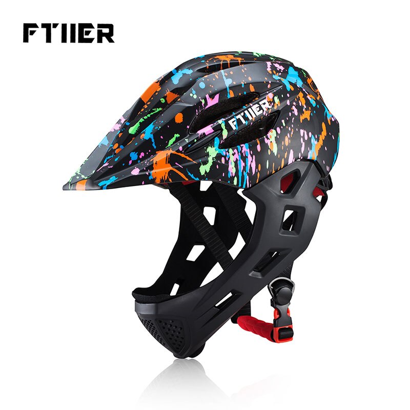 Casque de cyclisme pour enfants, intégral du visage, amovible, pour vtt, descente, équipement de sécurité: black graffiti