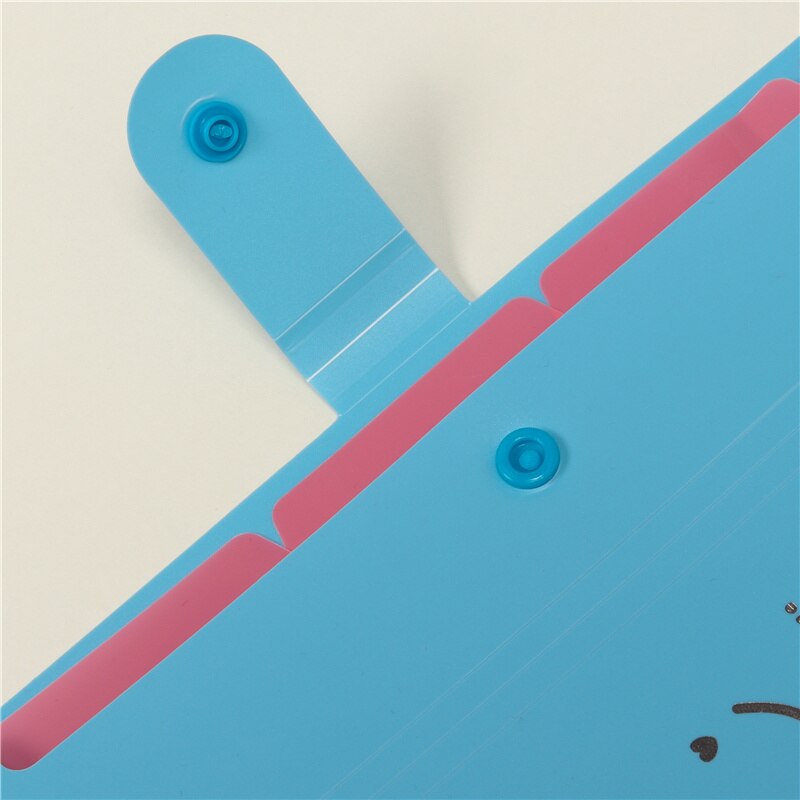 A4 Kawaii Smile Waterproof A4 File Folder 5 Layers Bags Expanding Wallet Bill Folders For Documents Carpeta