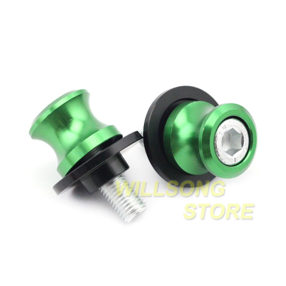 Schwinge Spulen Absturz Schieberegler Stehen Schraube Für KAWASAKI NINJA 250R/250RR/300/400/650/650R VERSYS 650 ZRX 1200R Motorrad 10mm: Grün